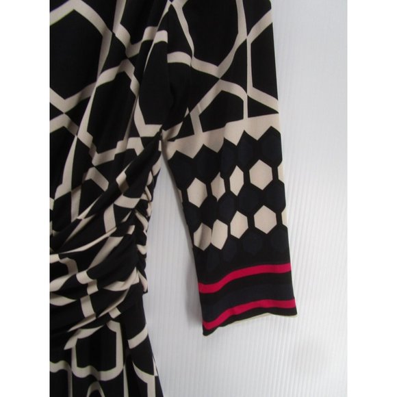 Eliza J Dress 8 Fit Flare Pullover Ruched Boat Neck Lined Career - Picture 3 of 12